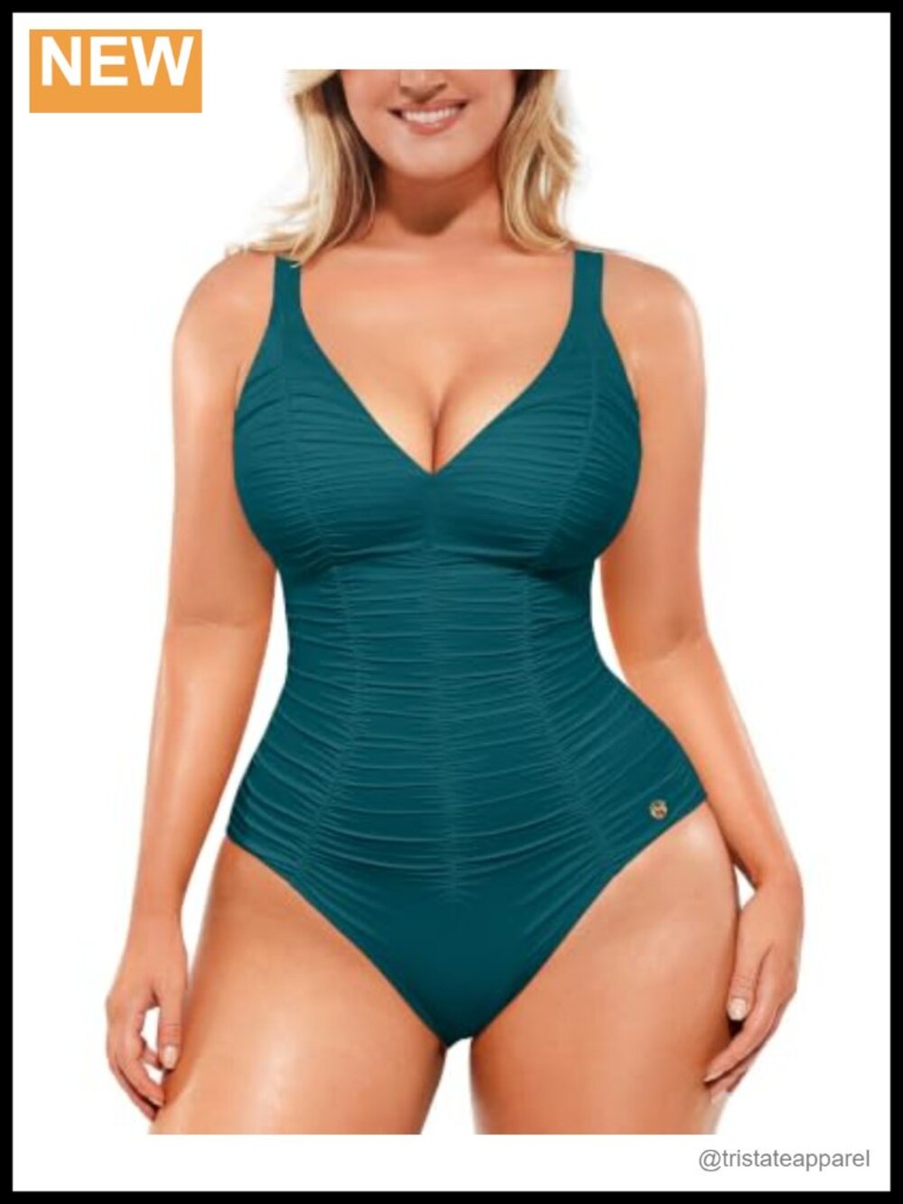 One Piece Swimsuit Tummy Control Ruched Shapewear Full Coverage Criss Cross Back